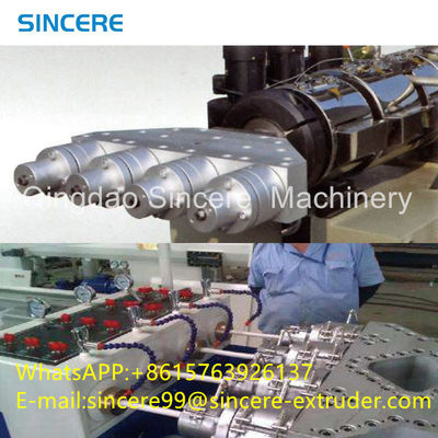 تولید خط اکستروزن لوله های پلاستیکی PVC HDPE با اکسترودرهای SJSZ51/105 SJSZ65/132