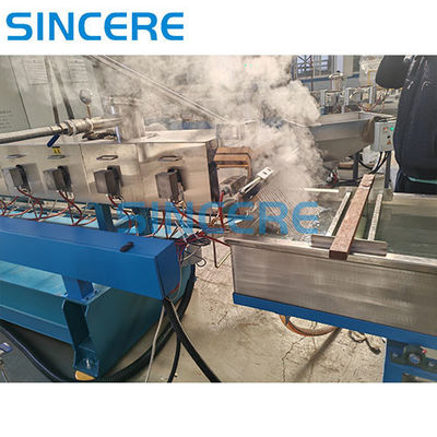 Plastique PP PE extrudeuse à double vis ligne de pelletisation ligne d'extrusion contrôle PLC entièrement automatique