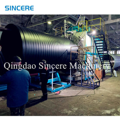 HDPE Hollowness Wall Spiral Pipe Extrusion Line with Inner/Outer Protective Coating Layer