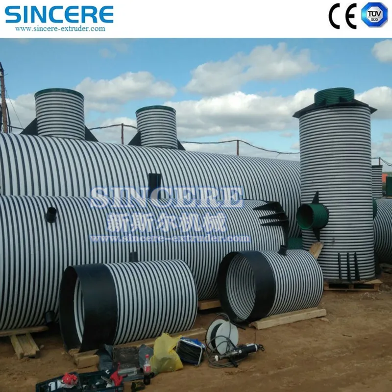 PE PP HDPE vết thương lỗ ống dẫn xoắn ốc đường xăng rỗng có tường 7